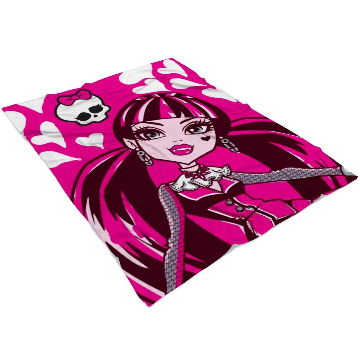 BERONAGE Manta infantil Monster High Beauty Pink 110 x 140 cm, manta de forro polar para sofá Draculaura Frankie Piedra Lagoona Blue Piraña Neptuna a juego con ropa de cama