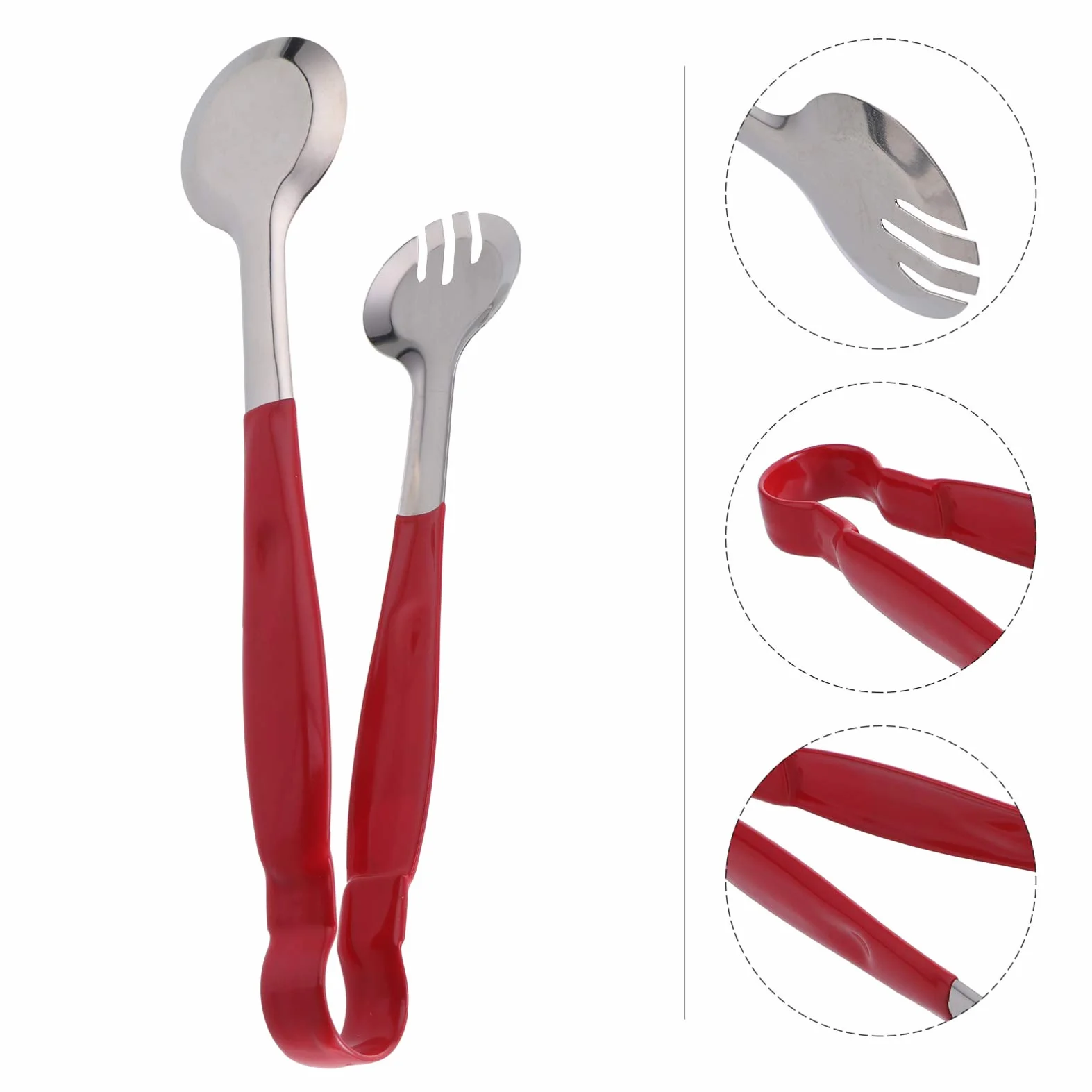 2 piezas de resistencia for pinzas domésticas Ensaladas rojas inoxidables Aparatos multifunción Pan y fiesta Pinzas for freír Cocina Filete Comida Pasta Metal Acero Calor Ensalada Barbacoa Buffet (Col