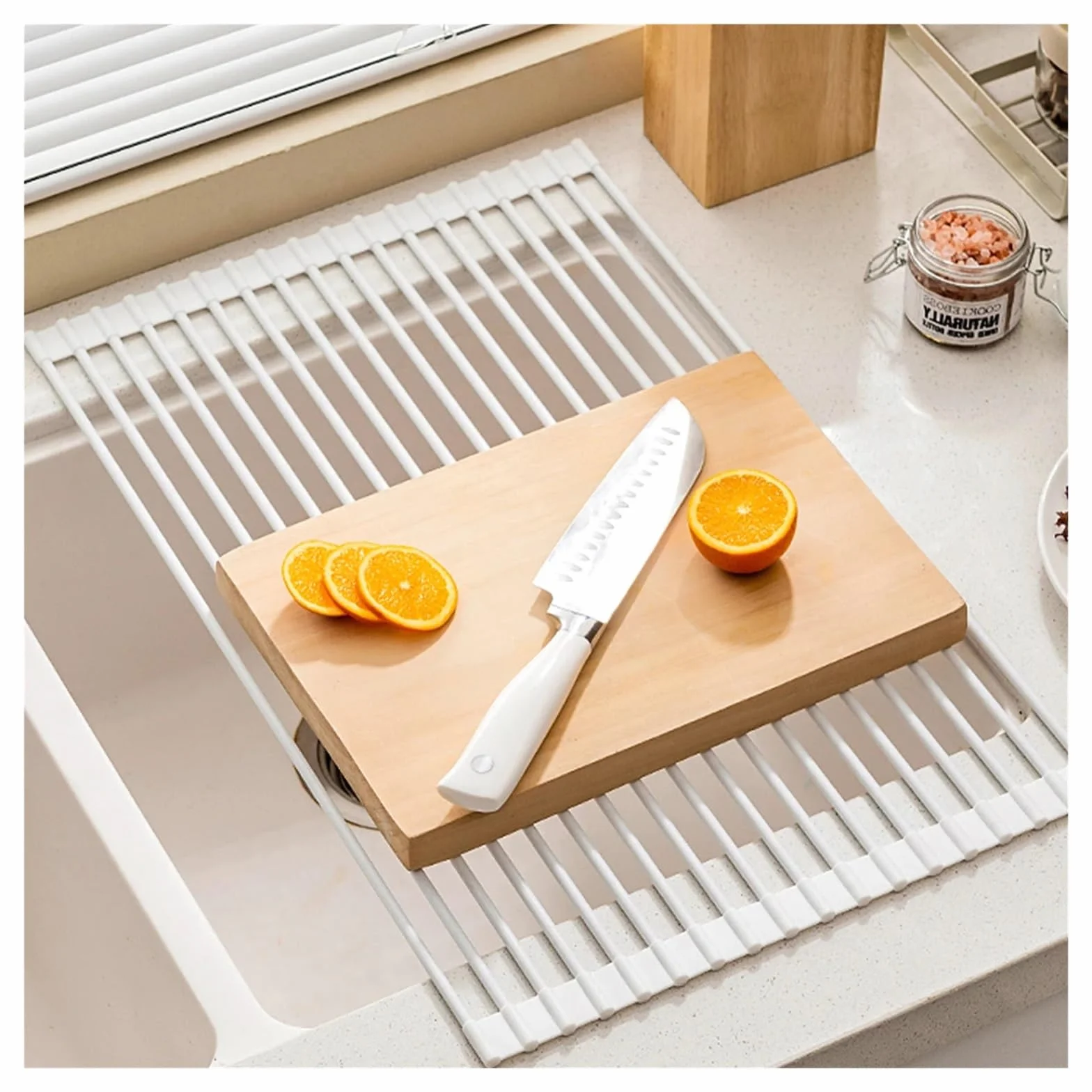 escurridor de platos plegable silicona Escurridor de platos plegable for cocina, rejilla secado enrollable silicona, escurridor fregadero que ahorra espacio, multiusos, herramientas(33*52cm)