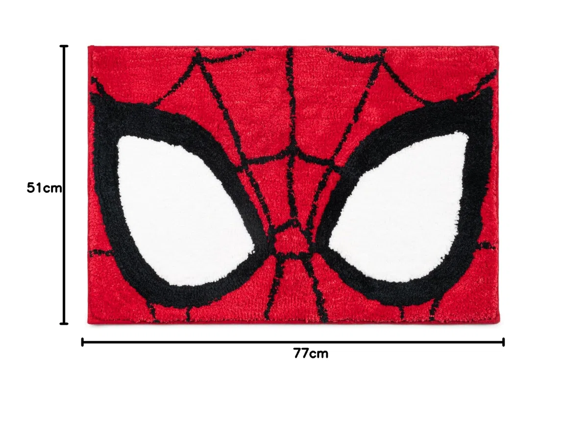 Jay Franco Marvel Spiderman - Alfombrilla de baño suave y antideslizante, 51 x 77 cm, alfombra de felpa para baño