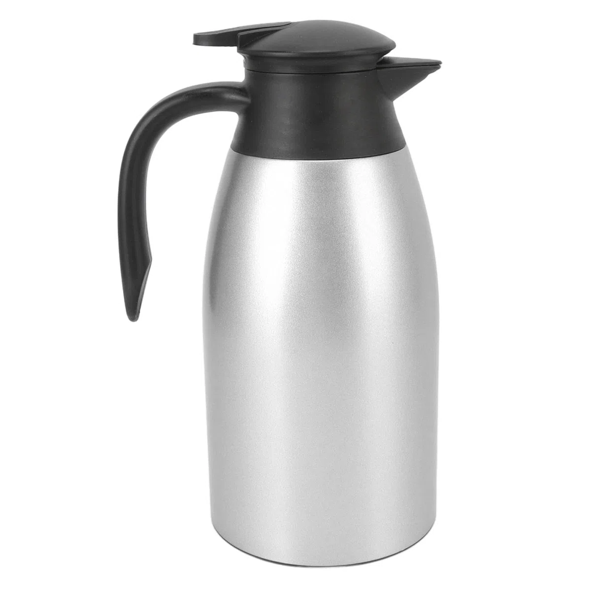 Jarra de Café Térmica, Cafetera Aislada de Acero Inoxidable de 2 L, Jarra de Café al Vacío, Dispensador de Agua para Café, Agua Caliente, Té, Bebidas (Plata)