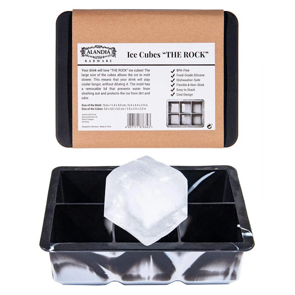 ALANDIA Set de Vasos Monkey 47 | 4x Monkey Copas Gin Tonic | 4x Posavasos | 1x Molde para Cubitos de Hielo XXL con Tapa | Set de Regalo ideal para Ginebra