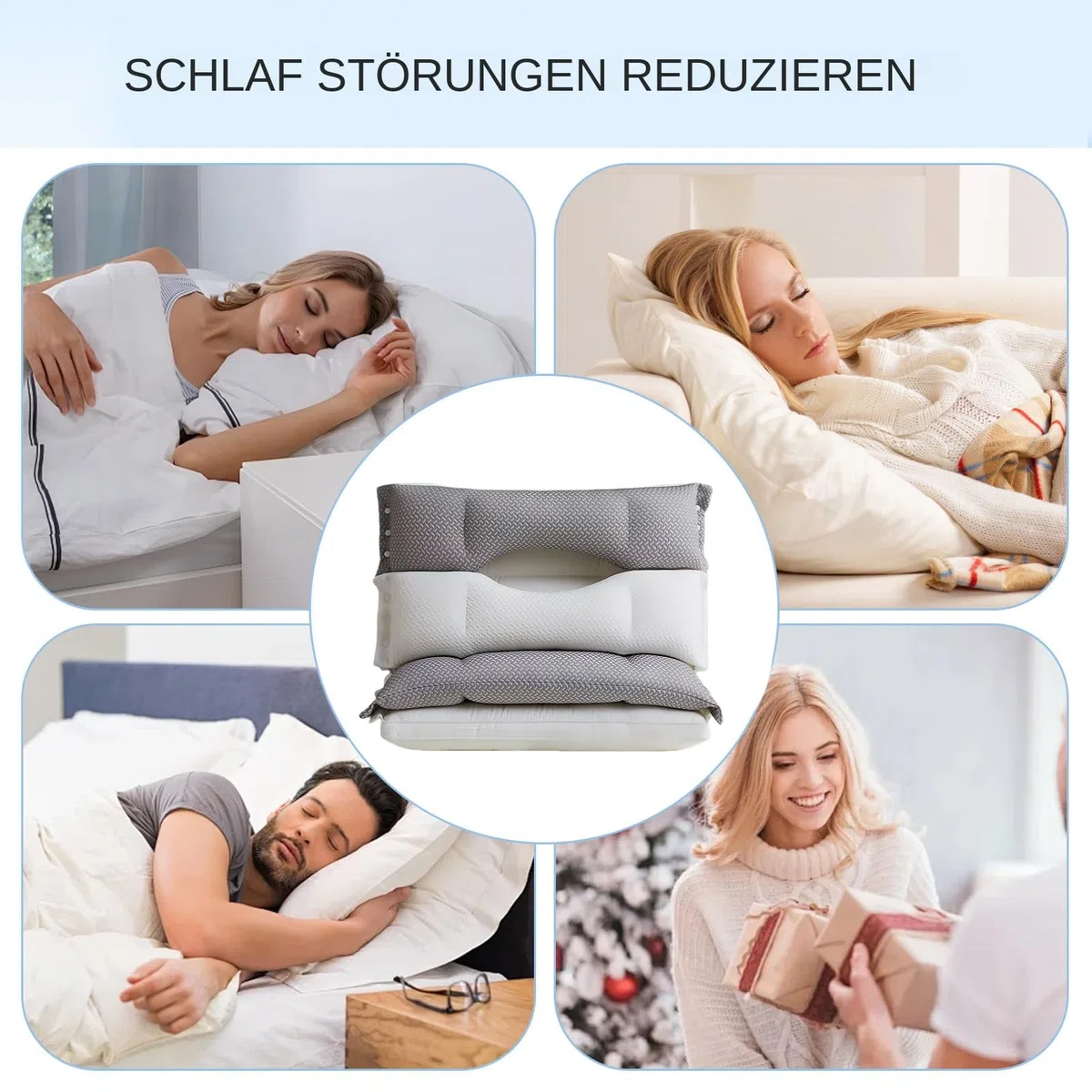 Almohada de descanso adaptativa – Cojín de apoyo postural, almohadilla de alineación de la cabeza, estructura terapéutica de equilibrio corporal, estructura de innovación del sueño, diseño de gestión