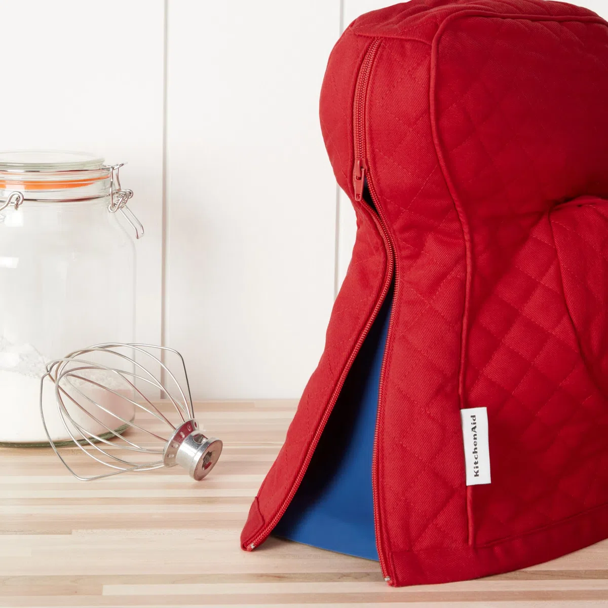 KitchenAid Funda acolchada ajustable para batidora de pie inclinable, paquete individual, rojo pasión, 14.3 x 18 pulgadas