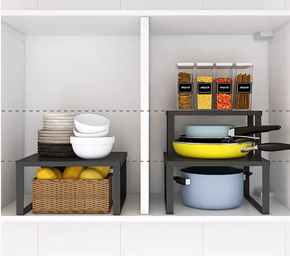 YunNasi Estante en Acero Inoxidable Estante Organizador de Cocina para Almacenamiento de Cocina Almacenamiento de Baño Organizador de Maquillaje Organizador de Armario (L:30x28x15 cm, 1 Unidad)