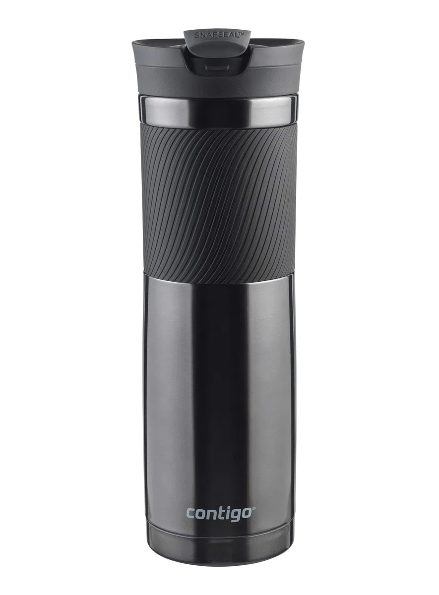 Contigo Vaso Termico Byron Snapseal, Termo Café, Taza de Viaje en acero inoxidable, Vaso Termo antigoteo, Copa con Tapa fácil de limpiar sin BPA, 720 ml, Gris(Gunmetal)