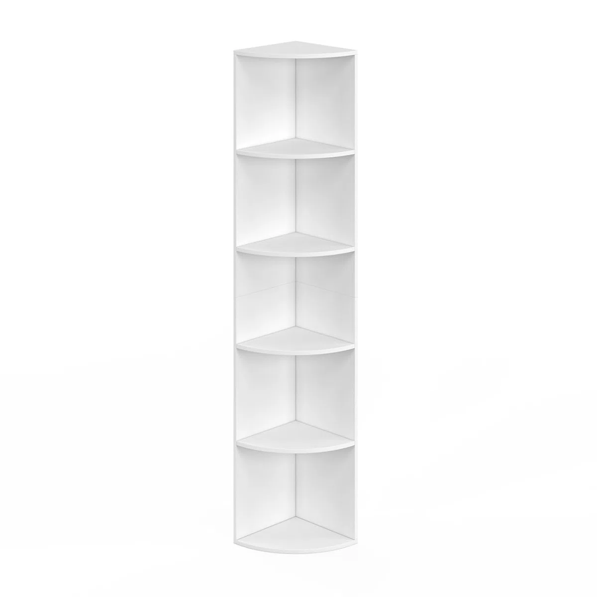 IDMarket – Estantería de pared esquinera MODULA 5 niveles, color blanco para colocar o fijar