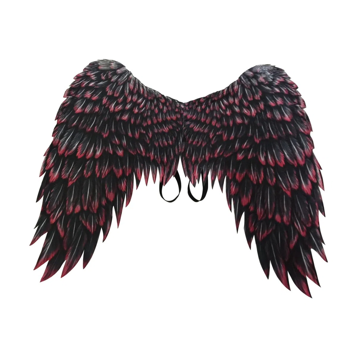 LOVIVER Grandes alas de ángel para Adultos Accesorios de Disfraces de Hadas Alas Decorativas Tela no Tejida Impresa para Fiesta Carnaval de Halloween Mardi, Negro Rojo