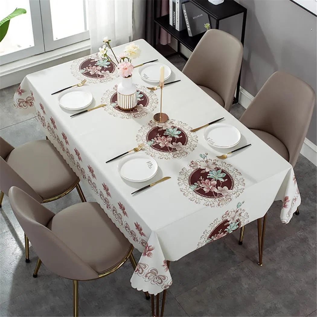 Mantel De Vinilo Rectangular Manteles Resinados Antimanchas Manteles Mesa Floral Impermeable Manteles De Plástico PVC Lavables para Cocina Restaurante Jardín Boda Fiesta Picnic,135x200cm