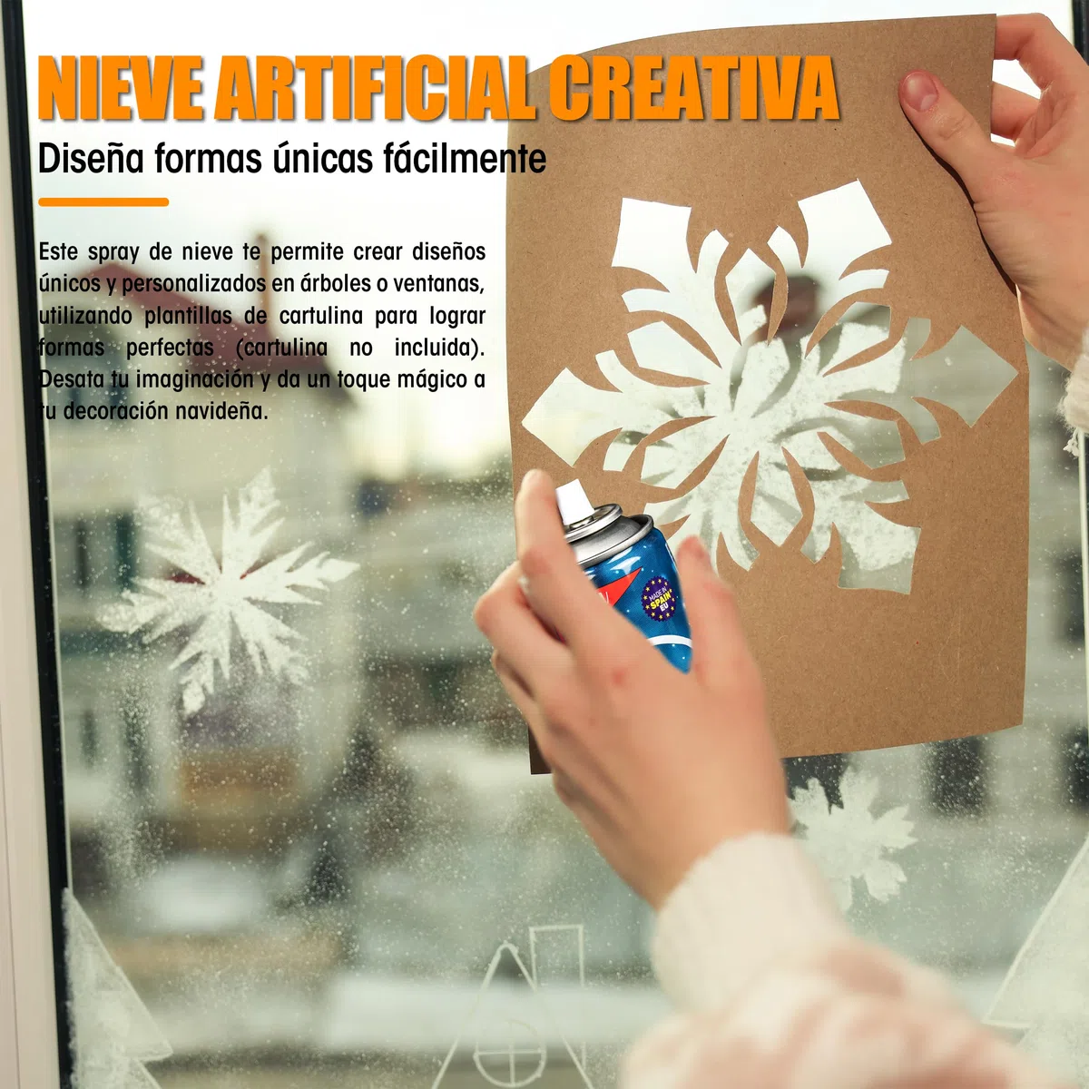 BESCH Espuma Nieve Artificial Spray Decoración Navidad para Arbol, Pulverización de Nieve, Bote Spray Efecto Nieve, Copos de Nieve (Nieve Decorativa 300ml, Pack 6)