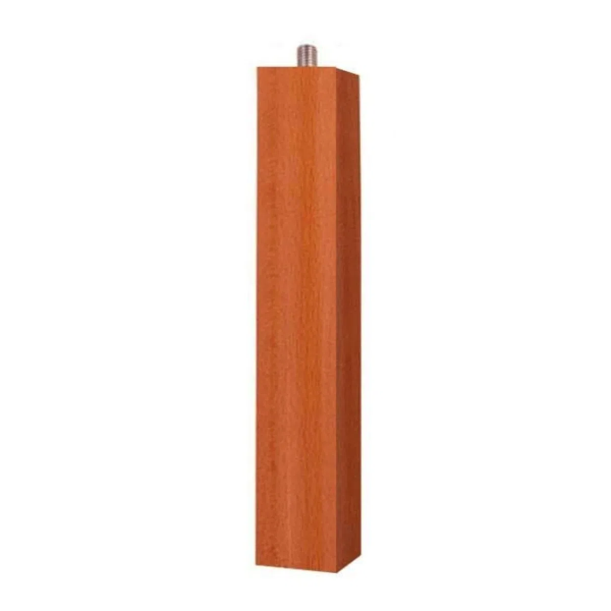 Miroytengo Juego de 4 Patas Cuadradas 25 cm para Somier o Base Tapizada con Rosca y Sistema Antiruido de Madera en Color Cerezo
