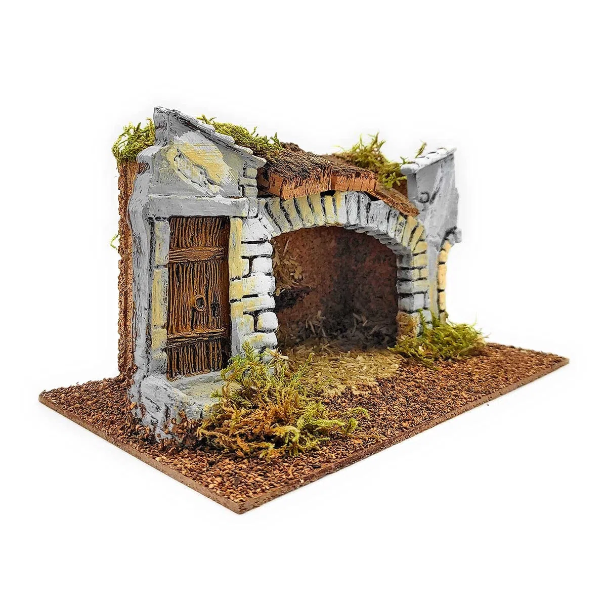 Acan Tradineur - Cueva para Figuras del Nacimiento de 5 cm, Pesebre de 12 x 24 x 13 cm para belén navideño, Corcho, Figura Decorativa Navidad, decoración Tradicional