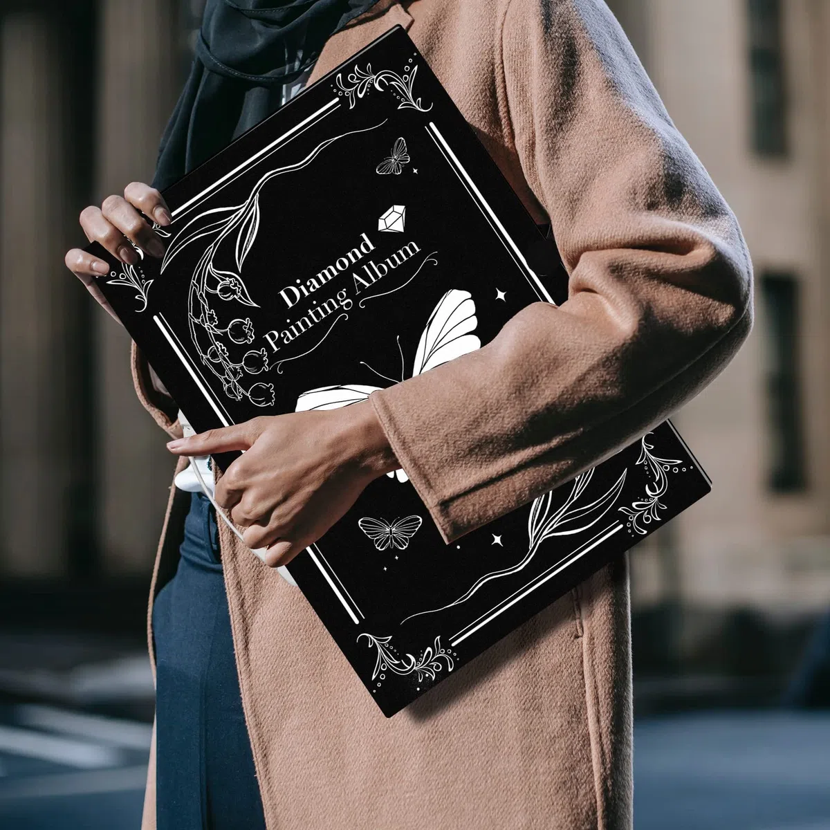 Diamond Painting Álbum de Fotos,Álbum de Fotos de Diamond Painting,Carpeta de Cartera de Arte de Diamantes con 30 Protectores de Bolsillo Puede Contener 60 imágenes(Negro)