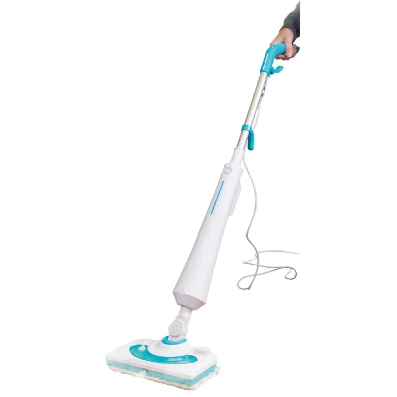 Fregona de vapor de 1300 W – Cabezal articulado – VENTEO – Vapor continuo – Sistema doble depósito de agua/detergente – Uso interior y exterior