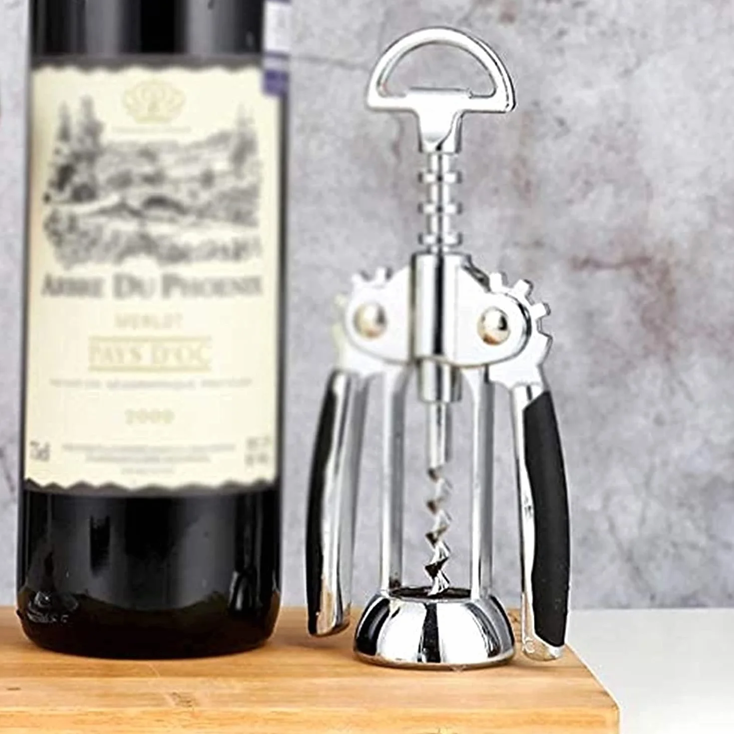 sacacorchos, El mejor abridor de botellas de vino for camareros y camareros profesionales. Abridor de vino con doble bisagra The Wing Corkscrew