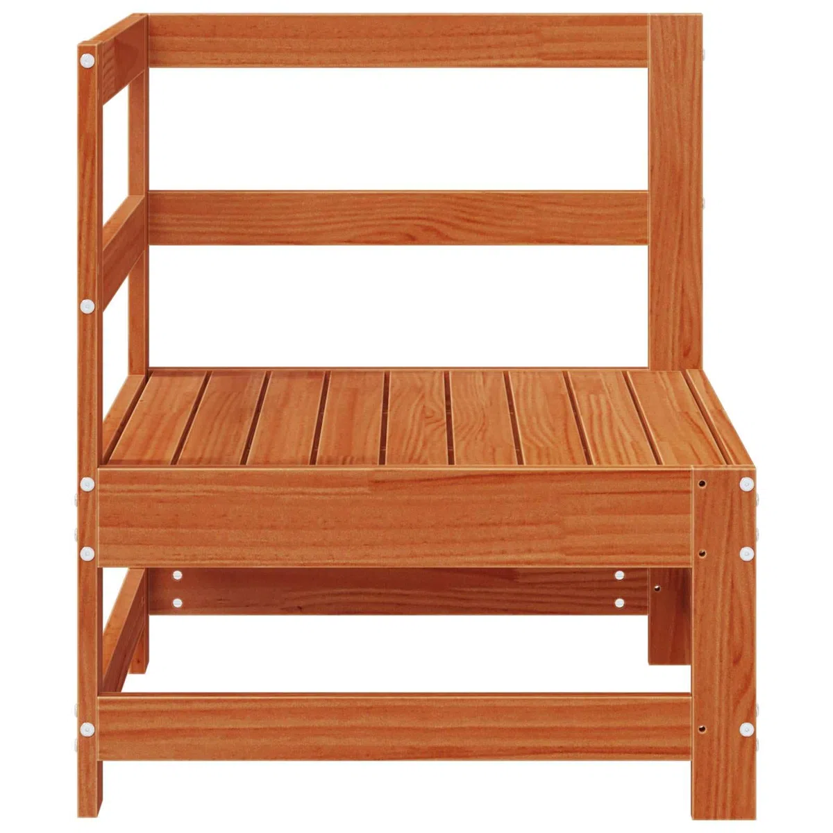 Sofá modular de jardín de pino como sofá esquinero de madera maciza de pino para la terraza con muebles de jardín de pino macizo en diseño de listones