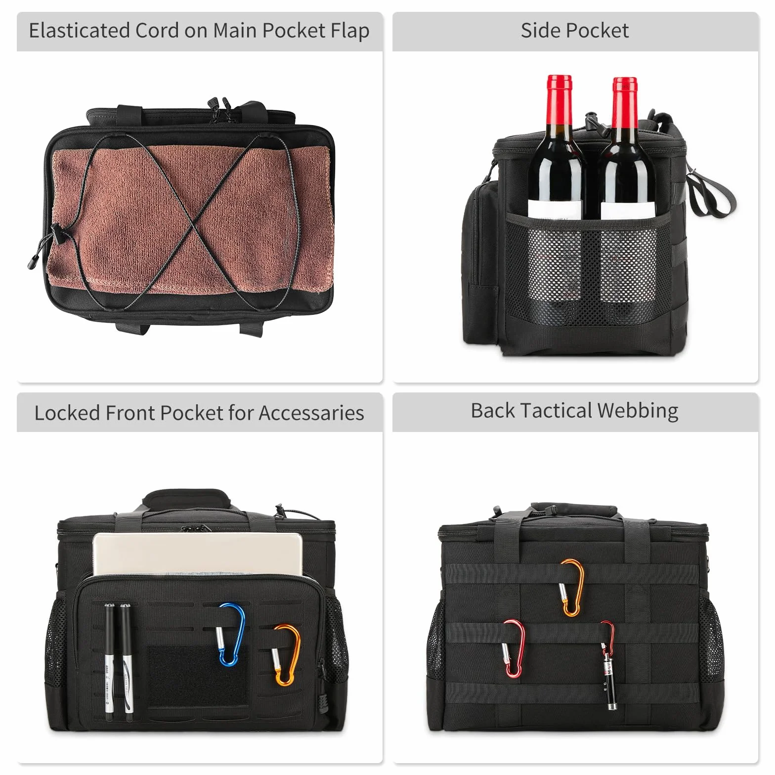 Bolsa Termica 20L Bolsa Nevera Táctica Plegable - Bolsa Nevera para Hombre con Correa Ajustable para el Hombro: Bolsa Nevera Portátil de Playa para Picnics Familiares en la Playa Camping negro