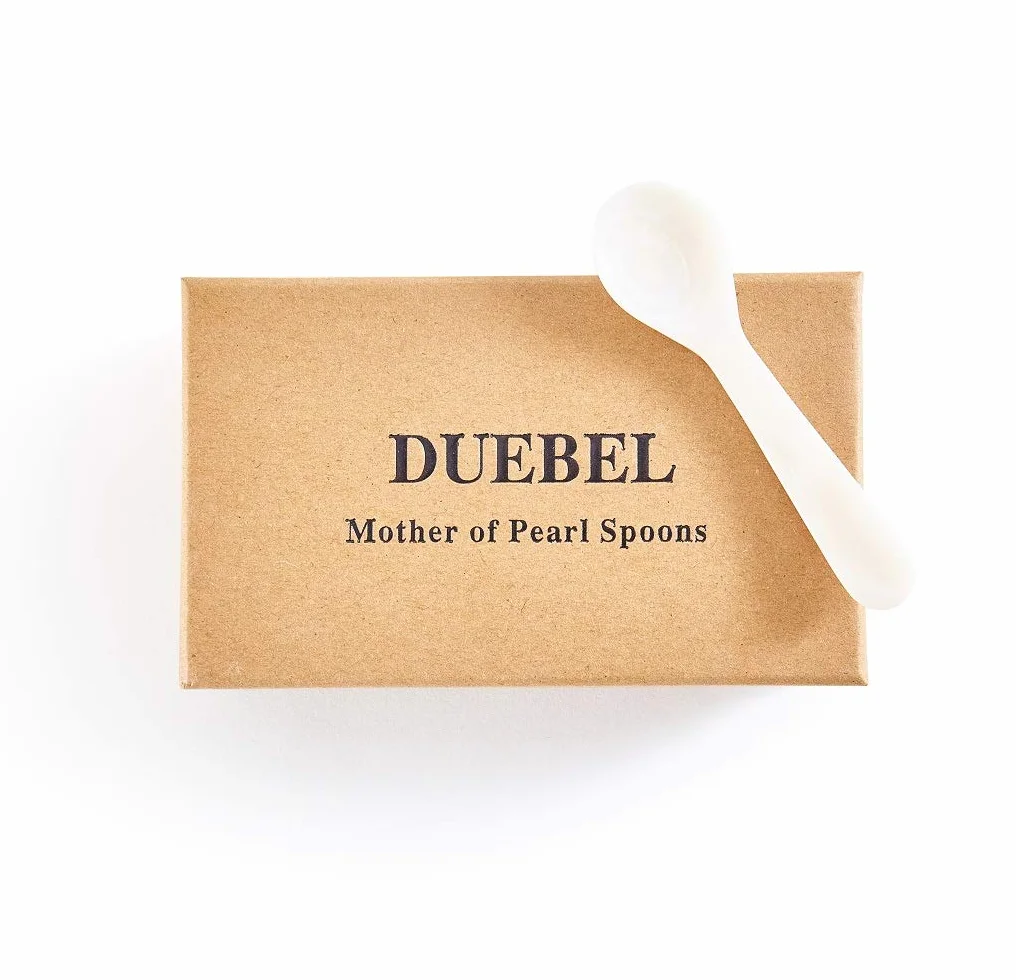 DUEBEL 6 Cucharas para Caviar (Blanco, 9cm x 2.4cm)