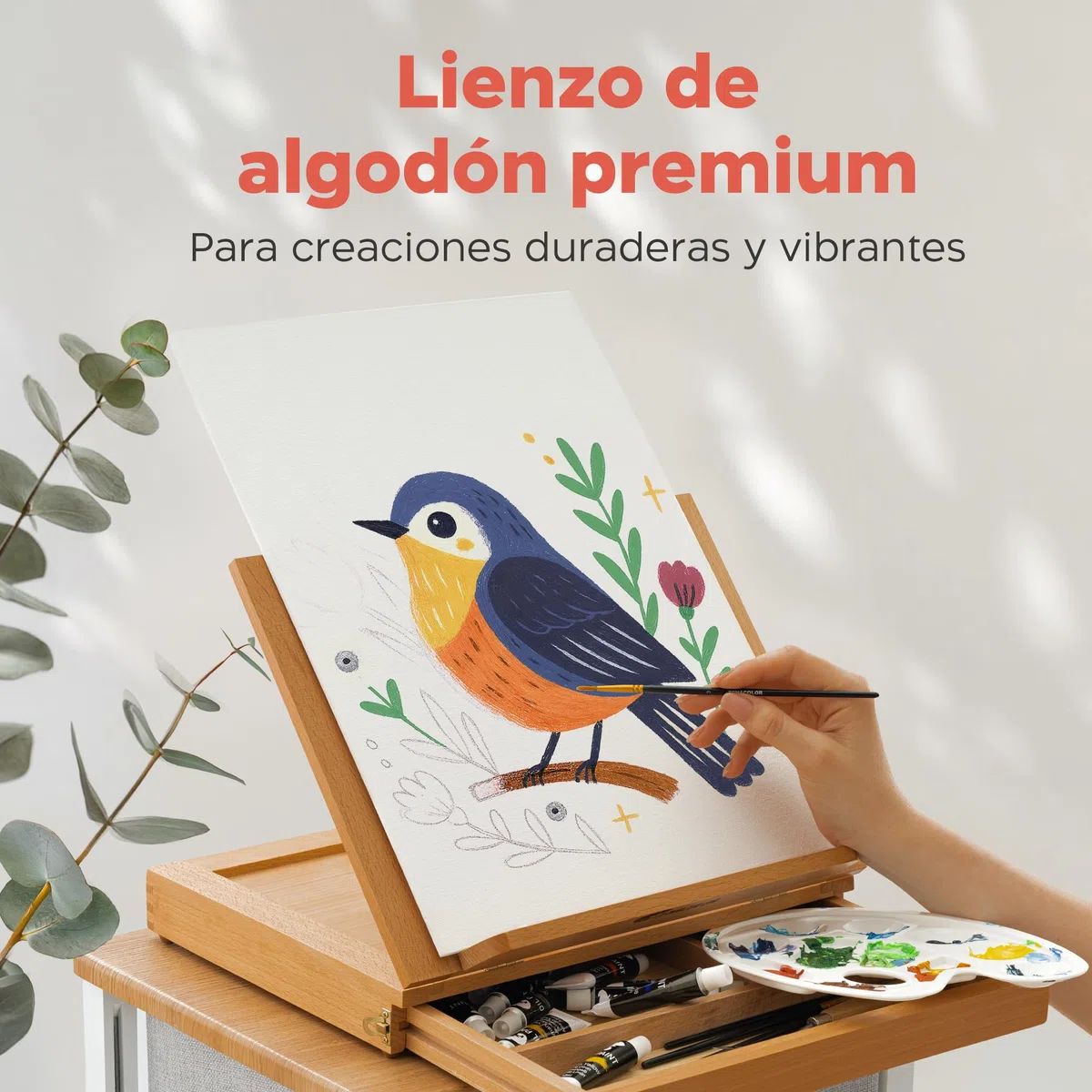 Zenacolor Lienzos Para Pintar 30x40cm (Set de 10) - Canvas para pintar 280 g/m² 100% Algodón - Para Pintura Acrílica, Óleo y Gouache