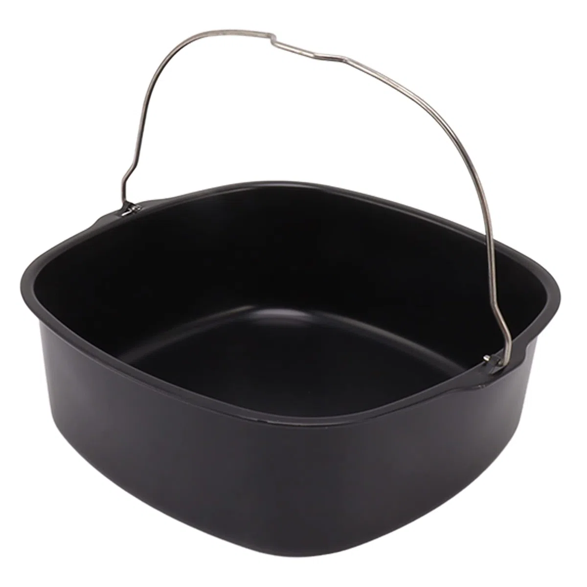 Fdit Barril para Tartas para Freidora, Metal de Calidad Alimentaria, Apto para Lavavajillas, Apto para la Mayoría de Freidoras, Bandeja para Hornear para Guisos, Pasteles, Panes, Gris