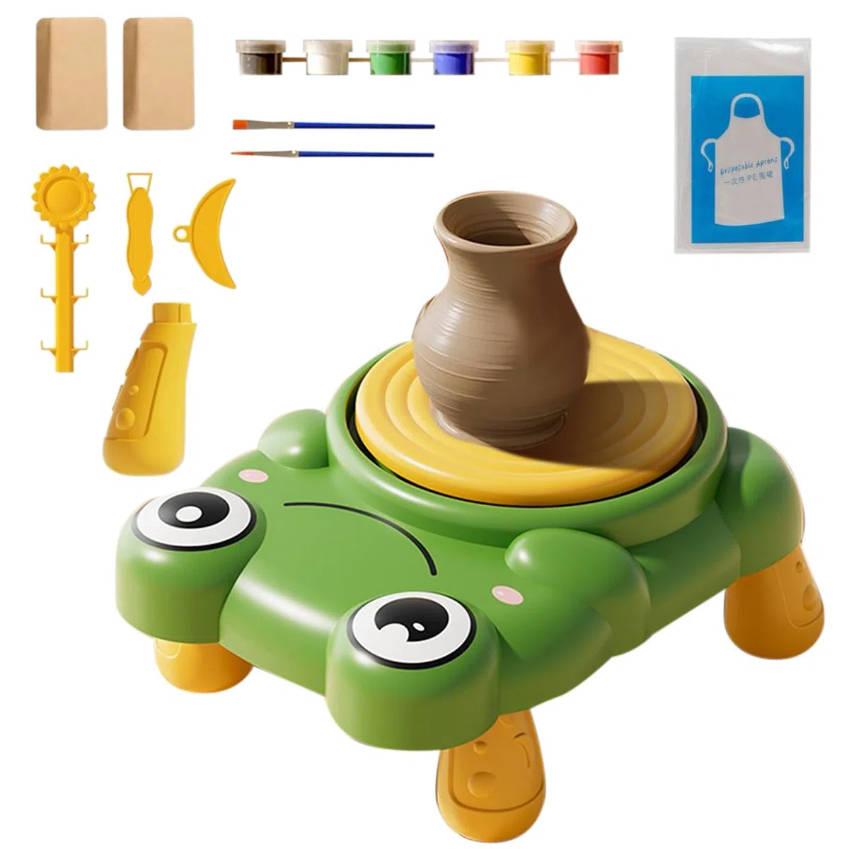 Torno De Alfarería Para Principiantes,Juego de Escultura de Arcilla Eléctrico | Herramienta Interactiva de Pintura y Manualidades para Clases de Arte en Casa Colegio y Tiempo en Familia para