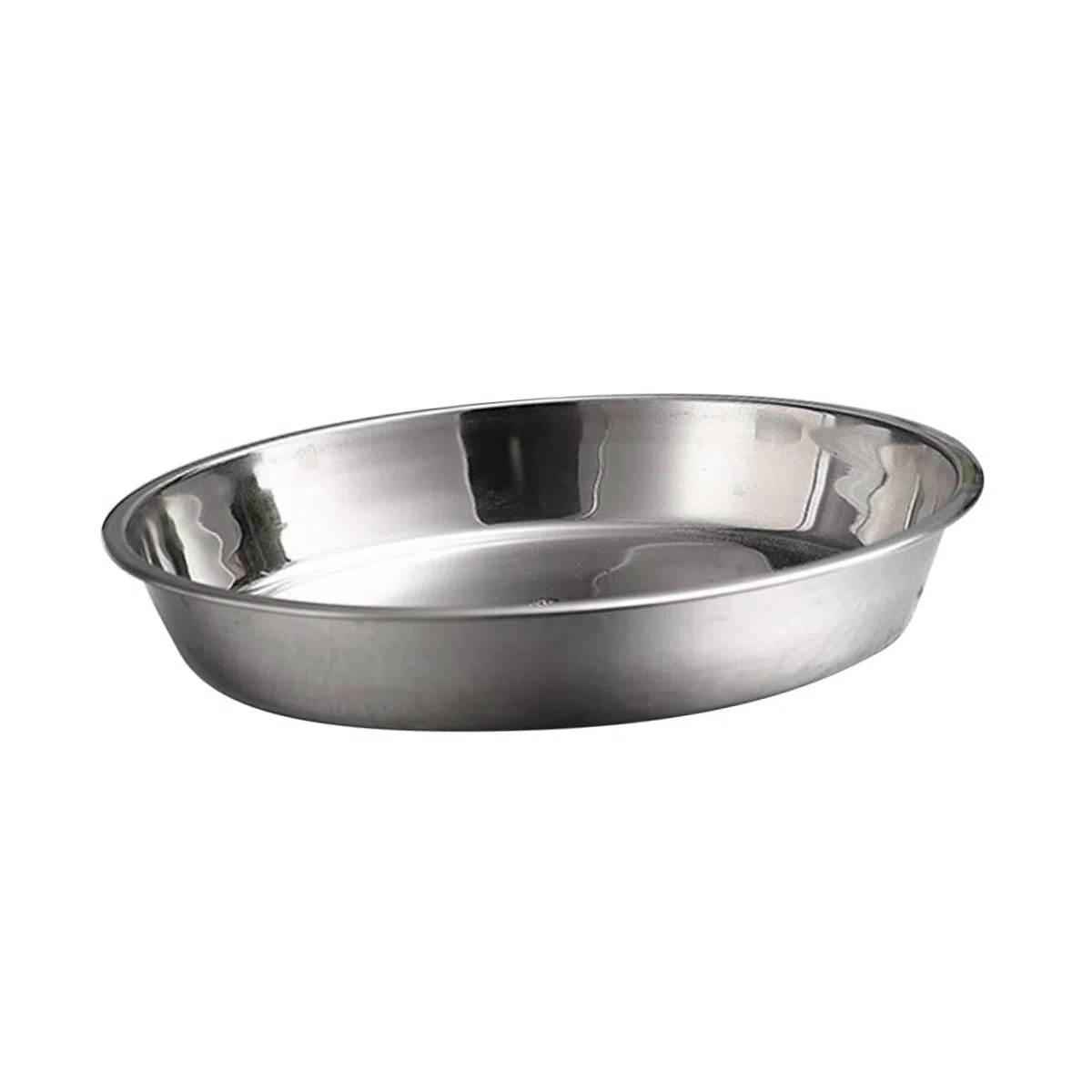 SHOWERORO Plato Redondo de Acero Inoxidable de 28 Cm de Diámetro Plato para Frutas Bandeja para Hornear Pasteles No Magnético Fácil de Limpiar