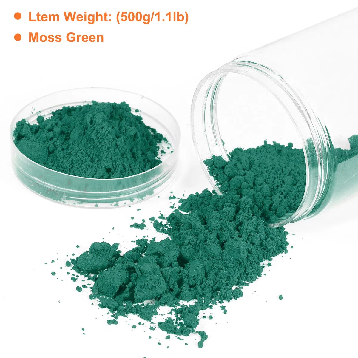 QUARKZMAN Polvo de Pigmento de Óxido de Hierro, Polvo de Pigmento para Hormigón, para Pintura Artística, Hormigón, Ladrillo, Azulejo, Pintura, Verde Musgo (500g/1.1lb)