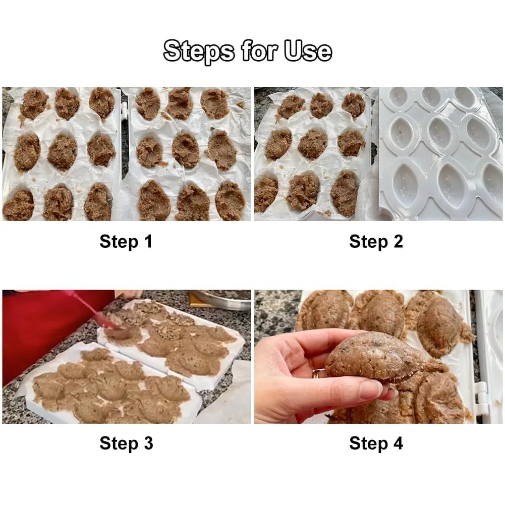 Molde para Hacer Kibbeh y Albóndigas, 9 Compartimentos, Prensa Manual de Carne Transparente para Cocina