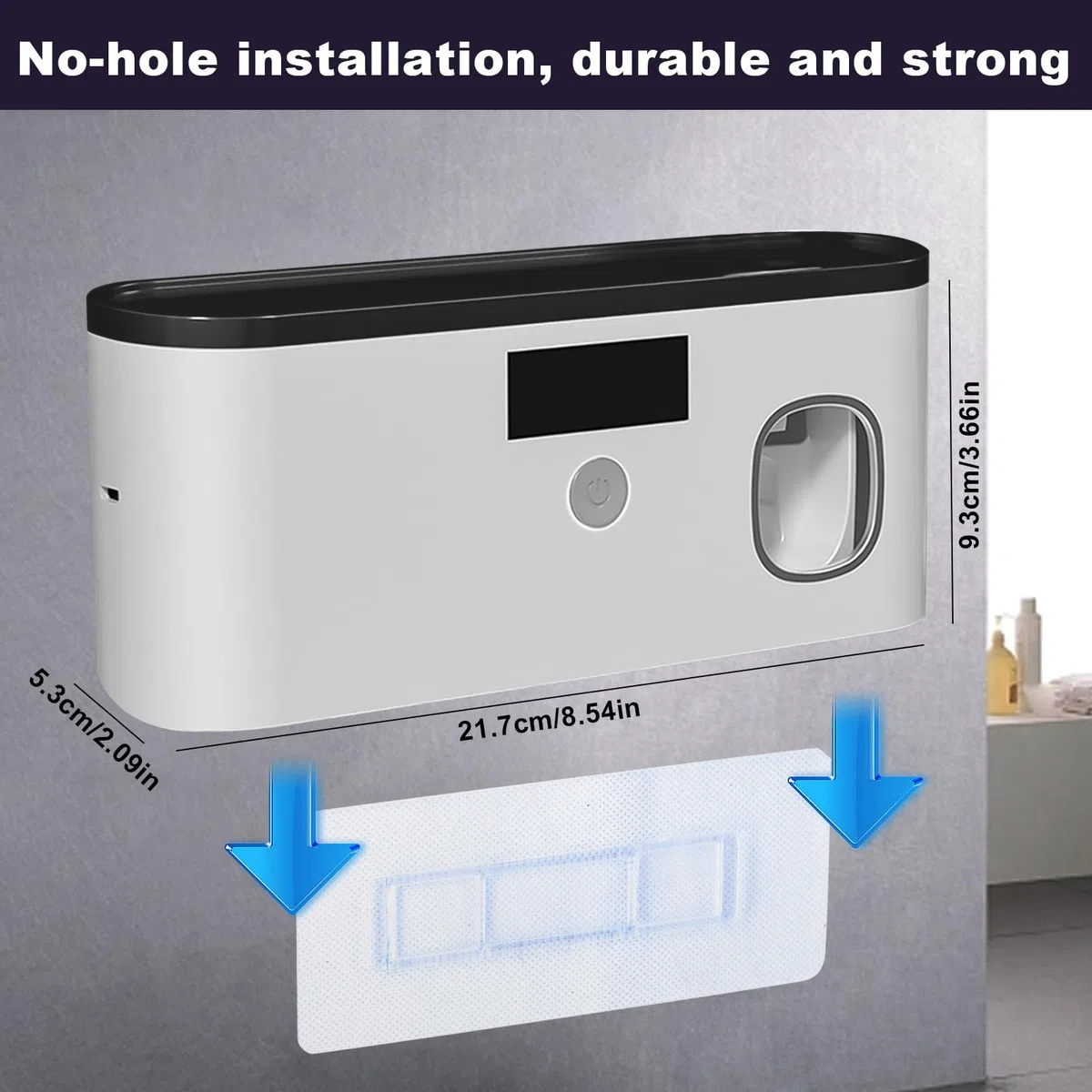 Soporte Cepillo de Dientes UV para 5 Cepillos de Dientes, Esterilizador Cepillo Dientes de Pared, Carga de Energía Lumínica, Dispensador de Pasta de Dientes Eléctrico para 60 días con Una Sola (Gris)