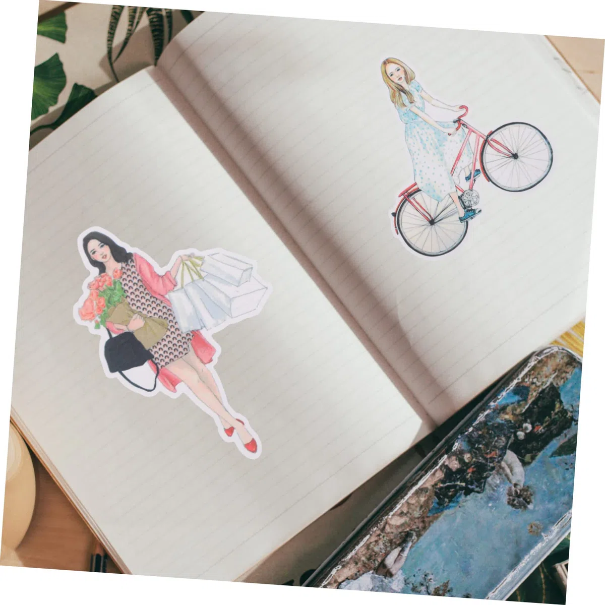 EXCEART 1080 Piezas Niña Pegatinas Álbum De Fotos Pegatinas Etiqueta Del Diario Pegatinas Para Planificador Etiqueta Engomada De Las Chicas De Moda Papel Computadora Hazlo Tu Mismo Viajar