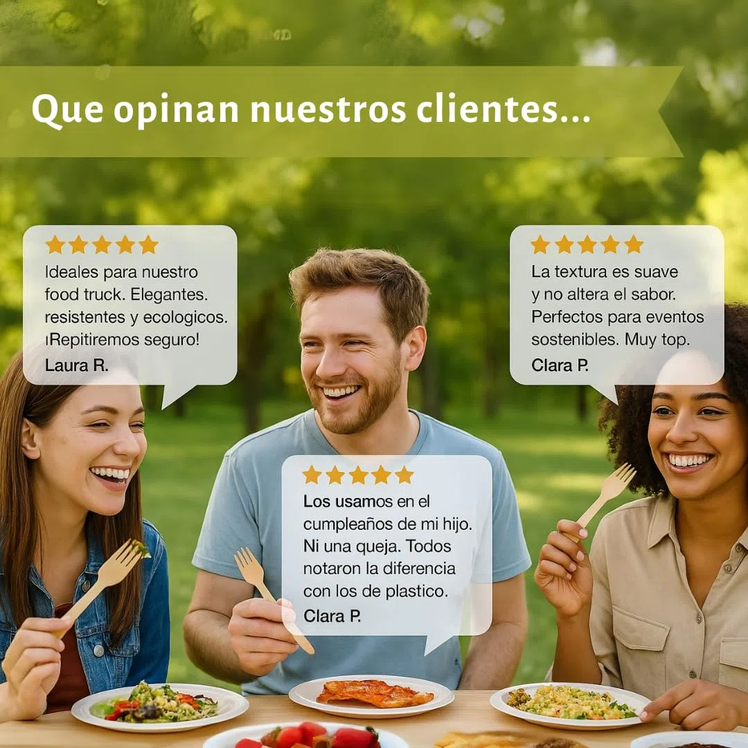 Tenedores de Madera Desechables 160 mm – Pack 500 Unidades | Cubiertos Ecológicos y Compostables | Sin Sabor | Tacto Suave | Ideales para Eventos, Catering y Para Llevar