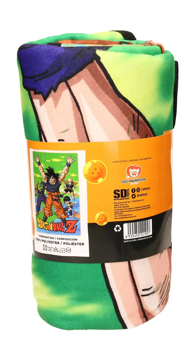 SD Toys - Manta Polar Verde de Dragon Ball Z, Manta Sofá 100 x 150 cm