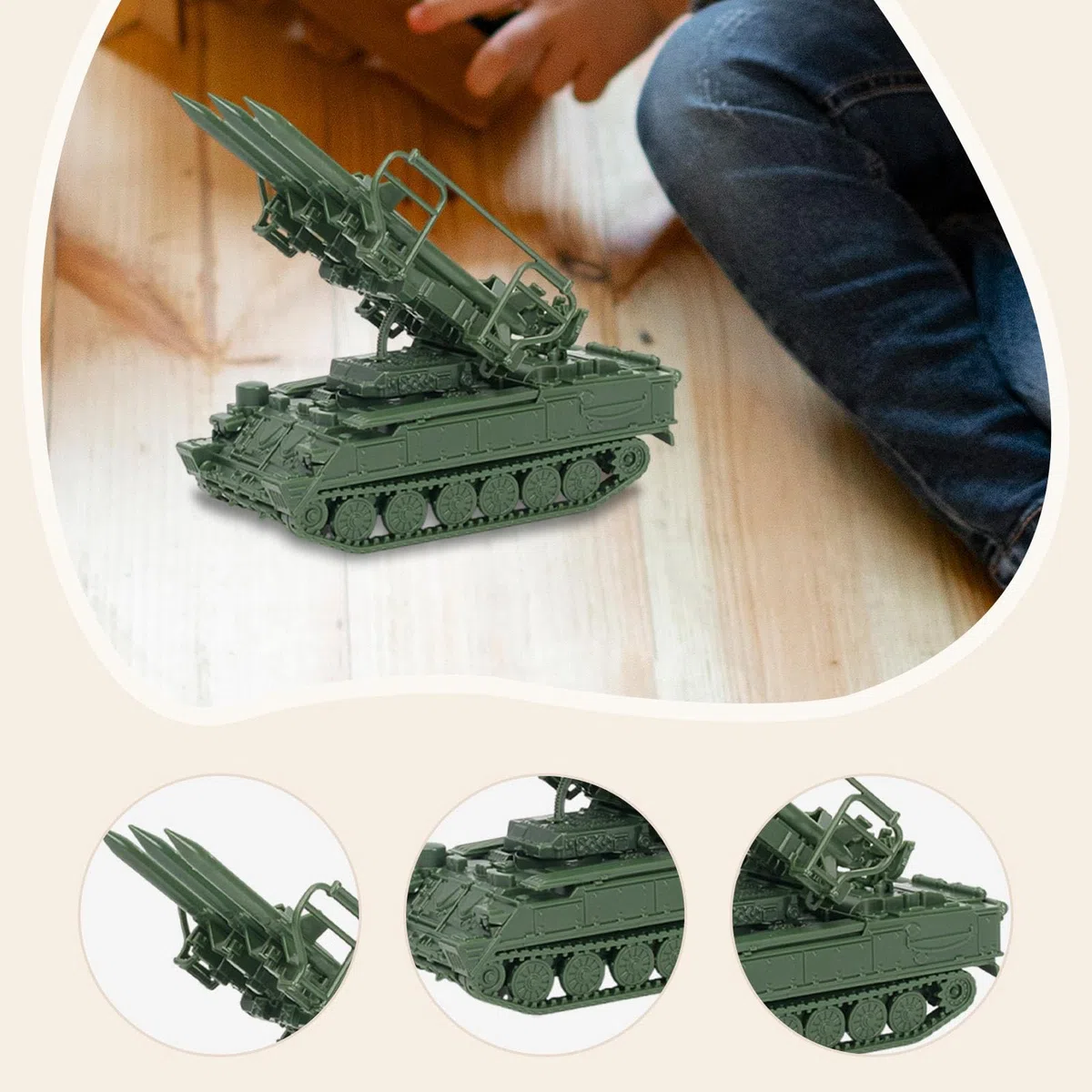Tanque Modelo 1/72 Maqueta Blindada Estructura Ensamblaje Manualidades Recreativas Juguetes Creativos Colección PP Adecuado para Aficionados Mesa Orna, Verde