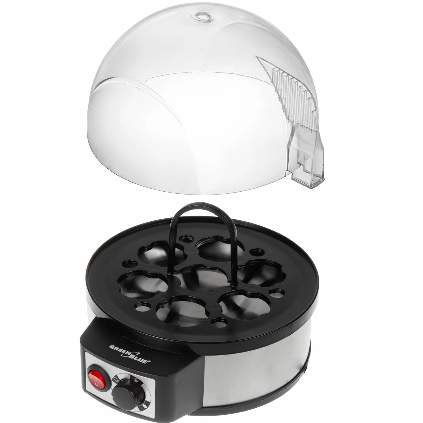 GreenBlue GB573 Cocedor de Huevos Automático, Potencia 400W, hasta 7 Huevos, Vaso Medidor, 220-240V~, 50 Hz