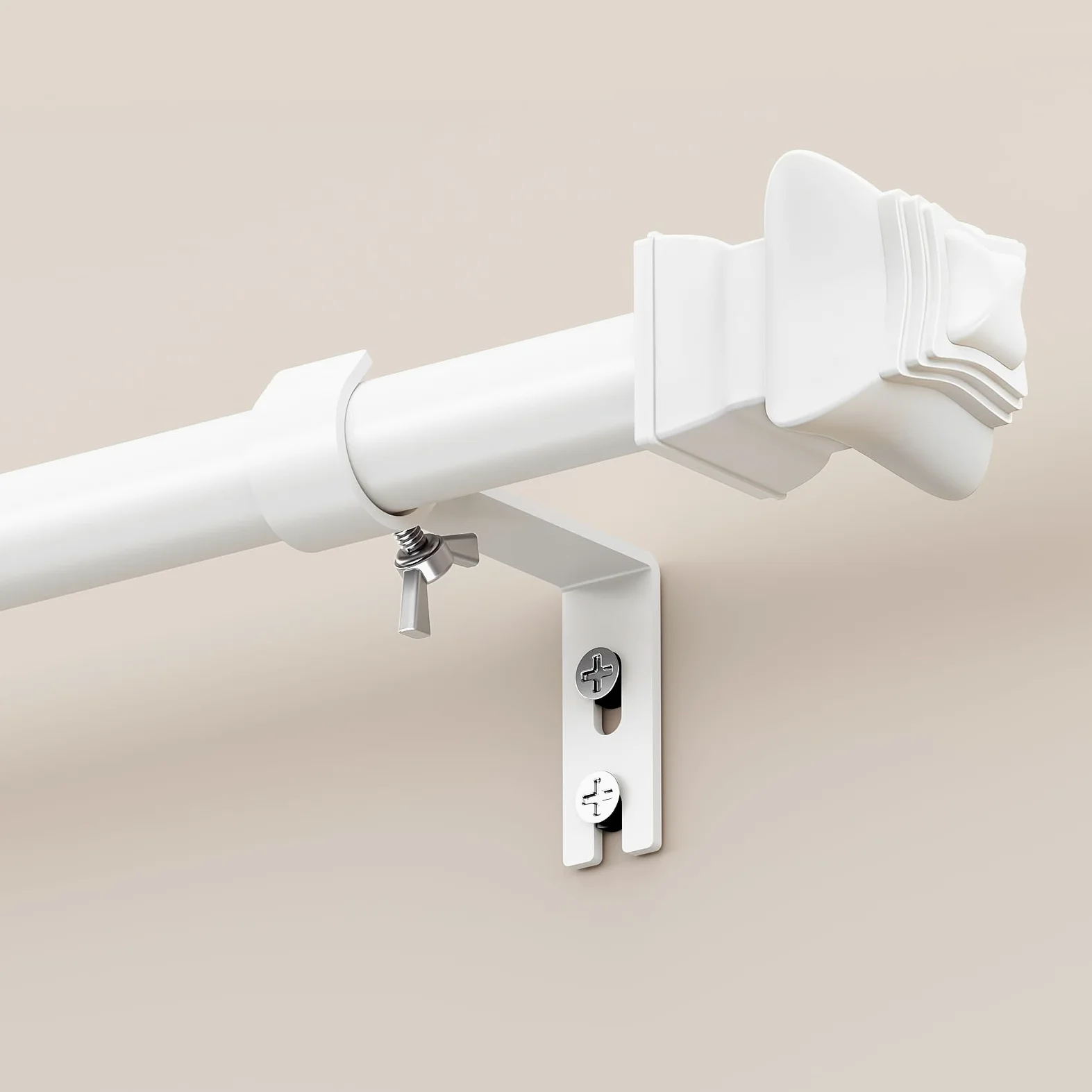WELDUN Barras de cortina extensibles de metal para ventana, 81 a 270 cm, juego de barras de cortina resistentes para cortinas con ojales Φ19 mm Blanco
