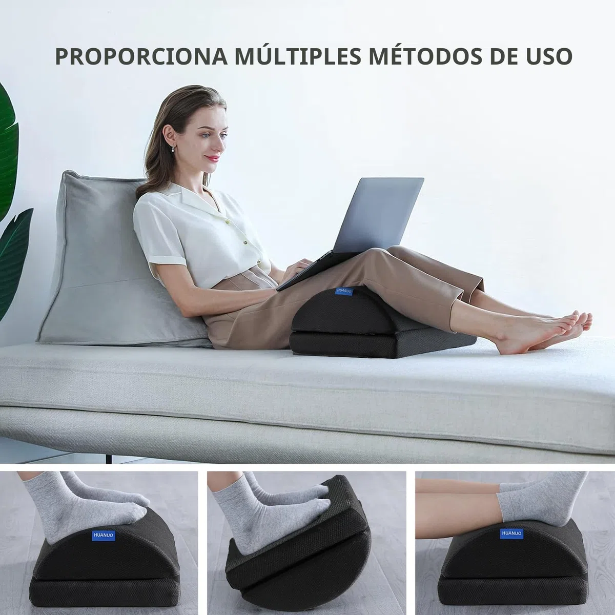 HUANUO Reposapies de oficina, ángulo ajustable - Taburete antideslizante para pies, ideal para oficina y hogar
