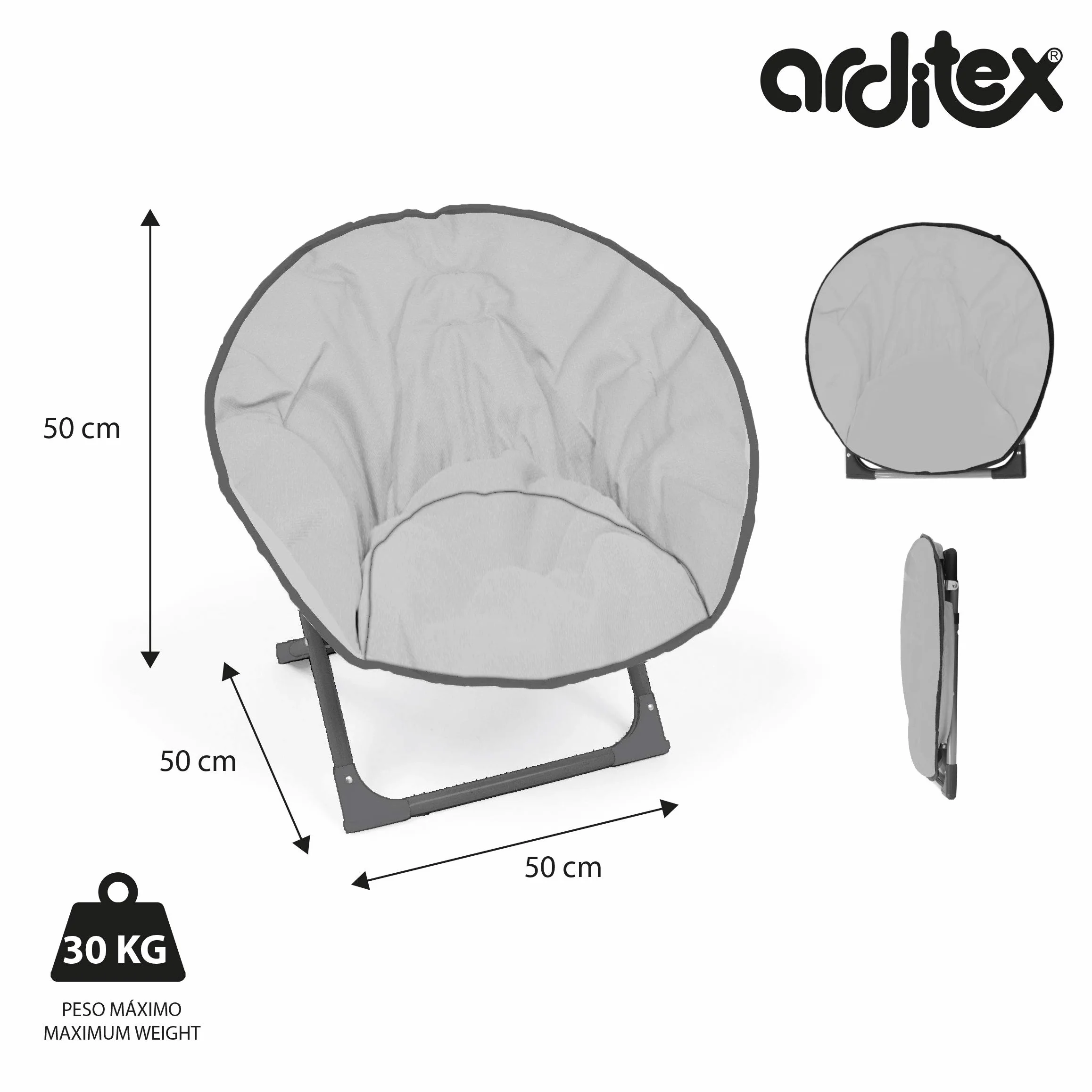 ARDITEX AV15227 Silla con Forma de Luna de 50x50x50cm de Marvel-Vengadores