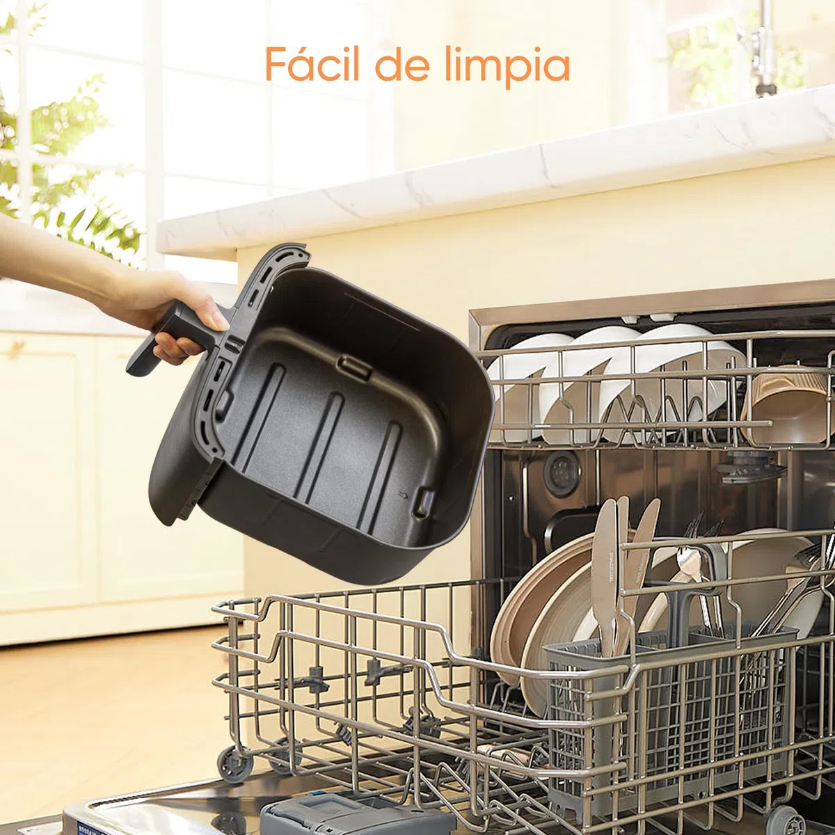 Cosori cesta de 5,7 litros compatible con la freidora Cosori CP158-AF, Revestimiento cerámico, Antiadherente, Aptas para Lavavajillas