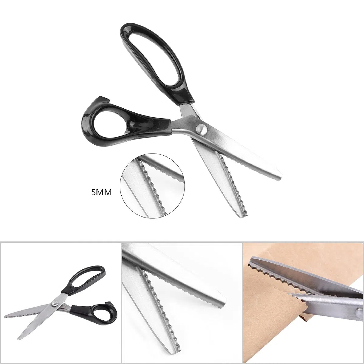 Tijera decorativa para tela con borde redondeado/triangular, tijeras dentadas, tijeras, tijeras, 3, 5, 7 mm (5 mm)