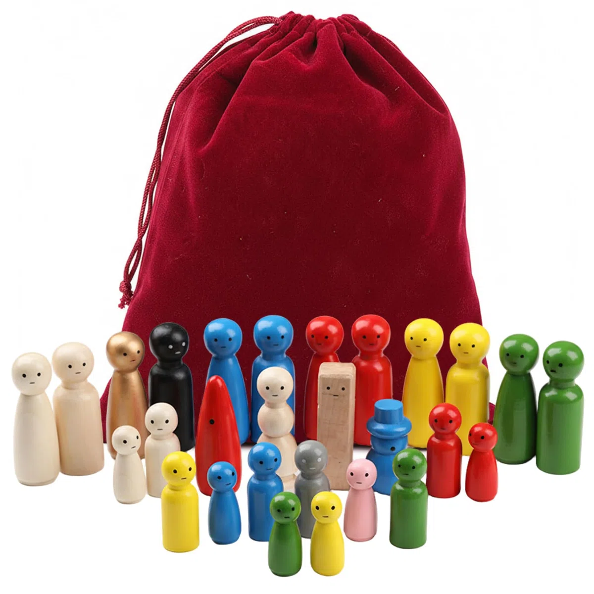 Figuras de Personas de Madera, 28 Piezas de muñecas de Clavija de Madera, Figuras de Personas Coloridas, Juguetes educativos, proyectos de Arte, Juegos en Miniatura, Mini muñecas para niños