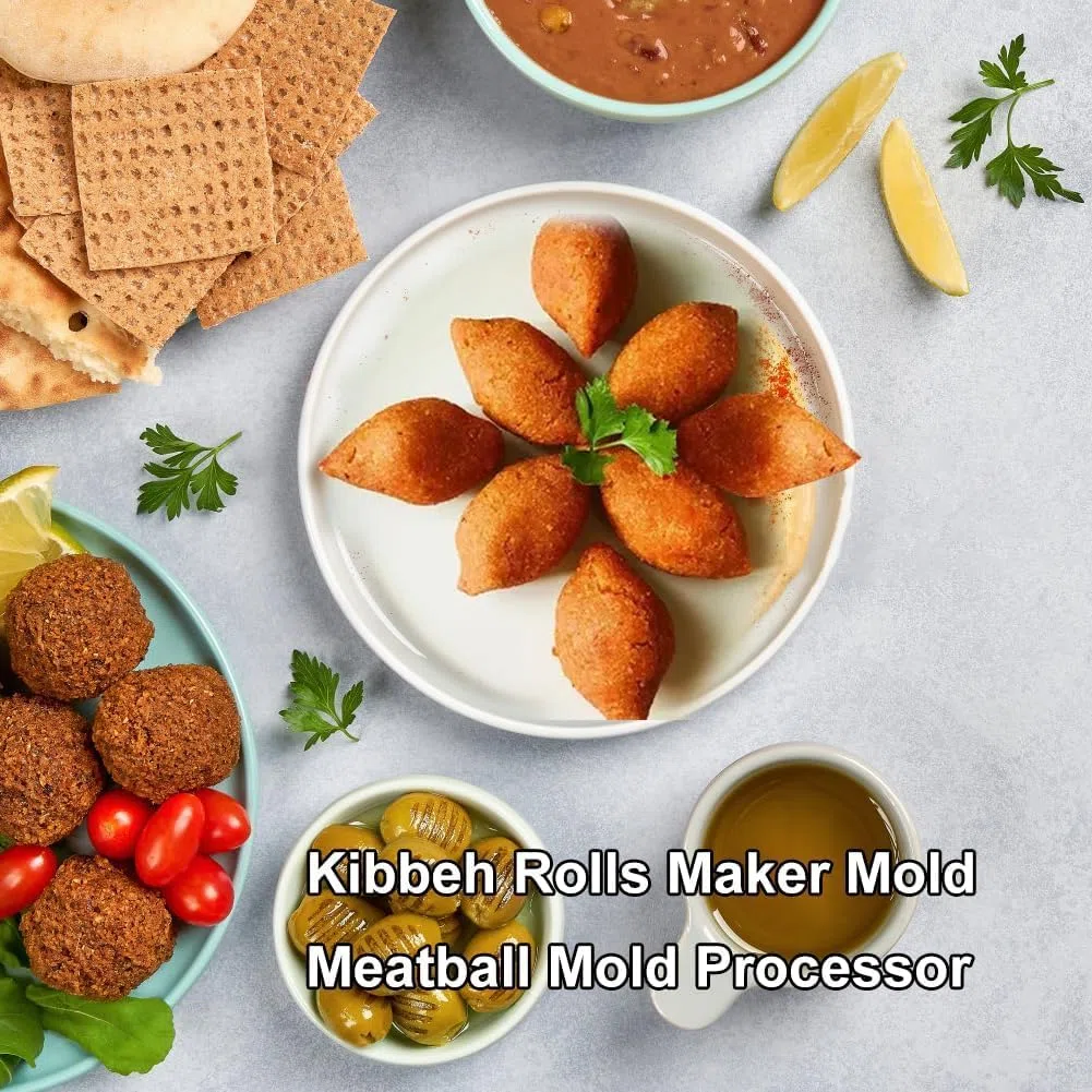 Molde para Hacer Kibbeh y Albóndigas, 9 Compartimentos, Prensa Manual de Carne Transparente para Cocina