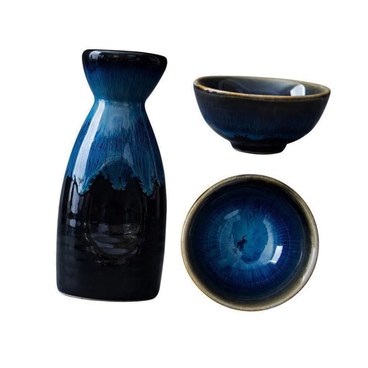 TOPBATHY 1 Juego Conjunto Vino la Vendimia Tazas Sake cerámica Japonesa Botella Sake cerámica Botella Bebida Sake Caliente Taza café cerámica Tazas Cafe