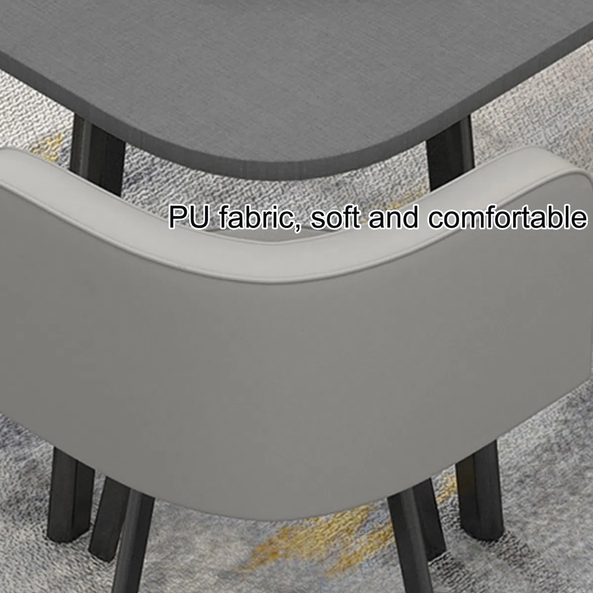 Juego de mesa auxiliar que ahorra espacio para salas de conferencias de negocios, mesa de reuniones gris claro con sillas, ideal para oficinas y reuniones pequeñas, perfecta para negociaciones y