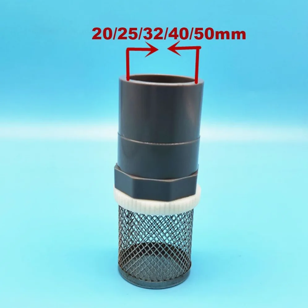 Filtro para Bomba de Agua, Filtro de PVC for Bomba Agua riego jardín, Accesorios tubería Acuario, 20/25/32/40/50mm, 1 Uds(Grijs,Inside Diameter 50mm)