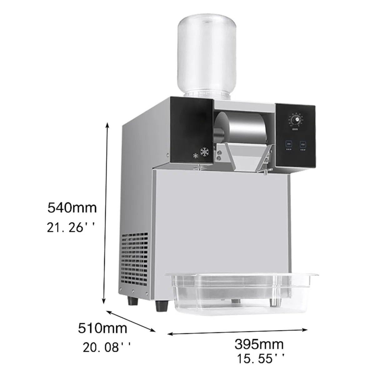 Máquina de cono de nieve comercial, trituradora de hielo eléctrica automática con velocidad ajustable, ideal para heladerías y heladerías, 1200 W de alta potencia