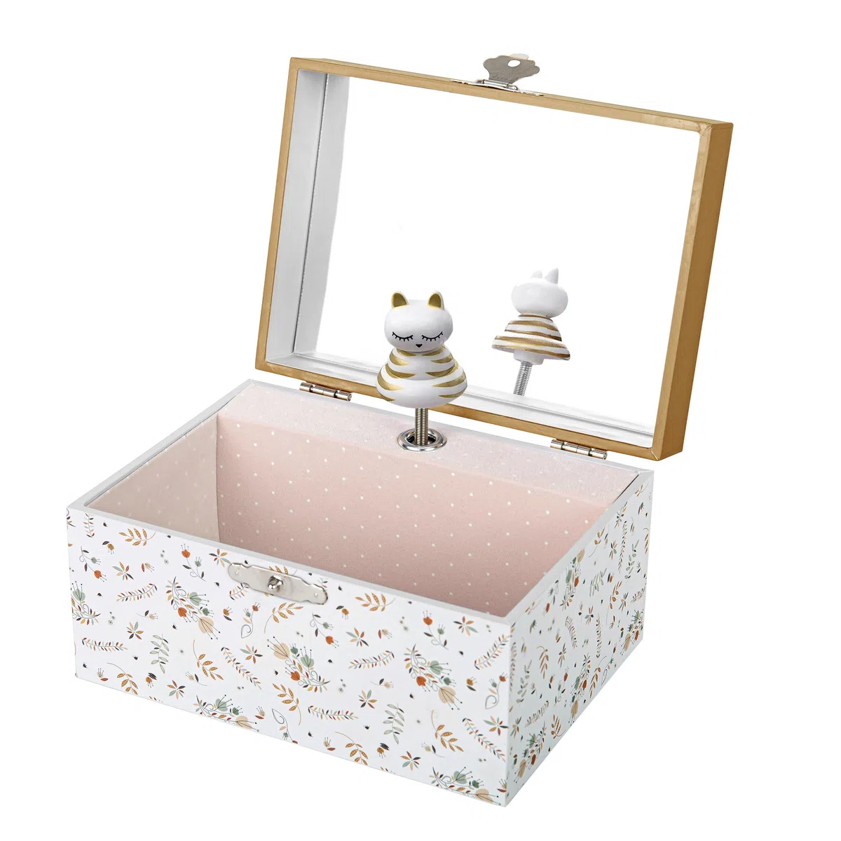 Trousselier - Caja de música de gato en prado - Regalo ideal para niñas jóvenes - Music Spring de Vivaldi - Color azul oscuro - 2 unidades