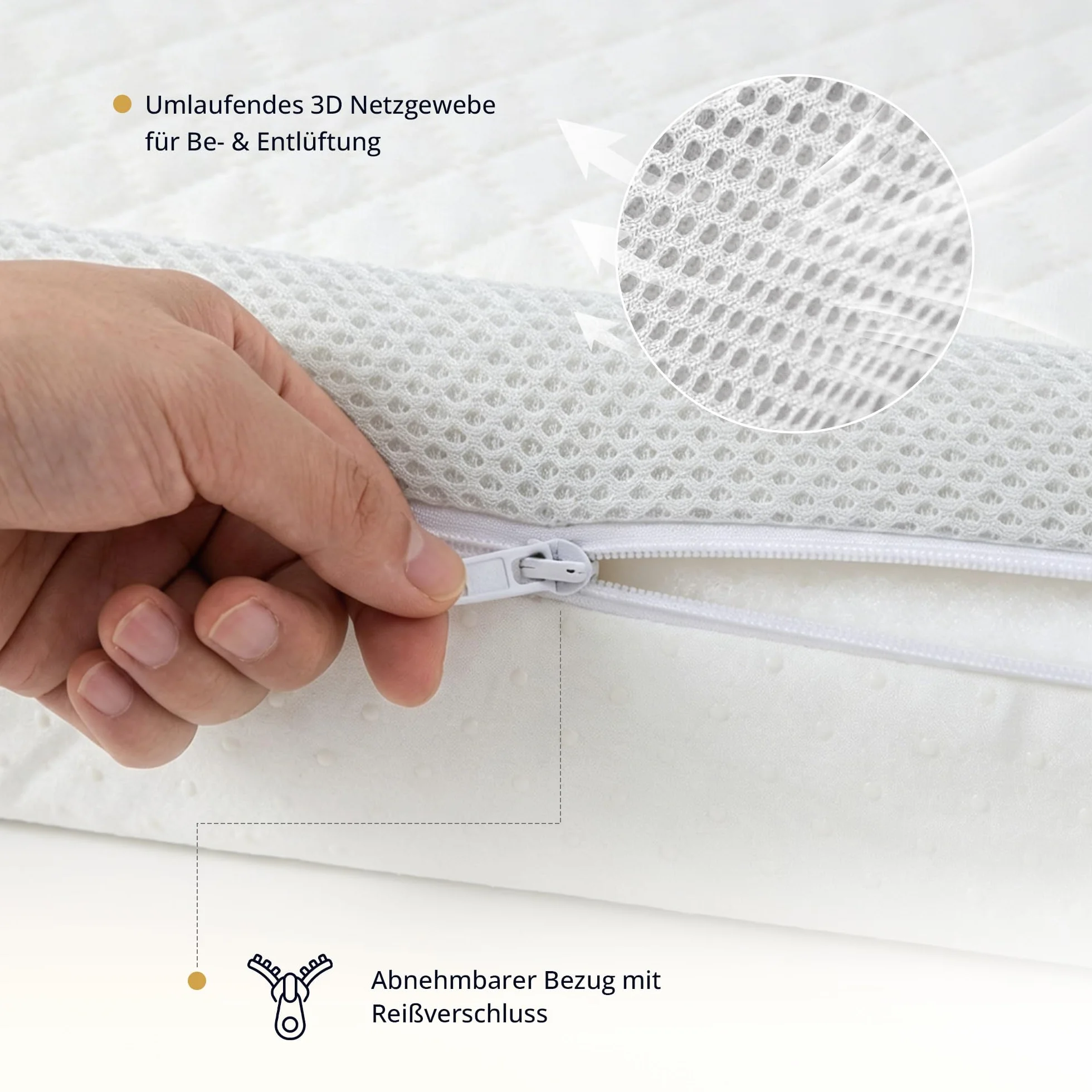 Ego Home Topper para colchones de 140 x 190 cm, 5 cm de Altura, de Espuma viscoelástica con Certificado Öko-Tex, extraíble y Lavable, para Cama con somier, colchones, sofá Cama