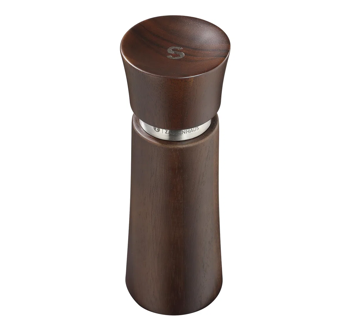 Zassenhaus Wiesbad - Molinillo de sal (17 cm, madera de acacia, mecanismo de cerámica de alto rendimiento, ajuste preciso de polvo a grueso, adecuado para diferentes especias)