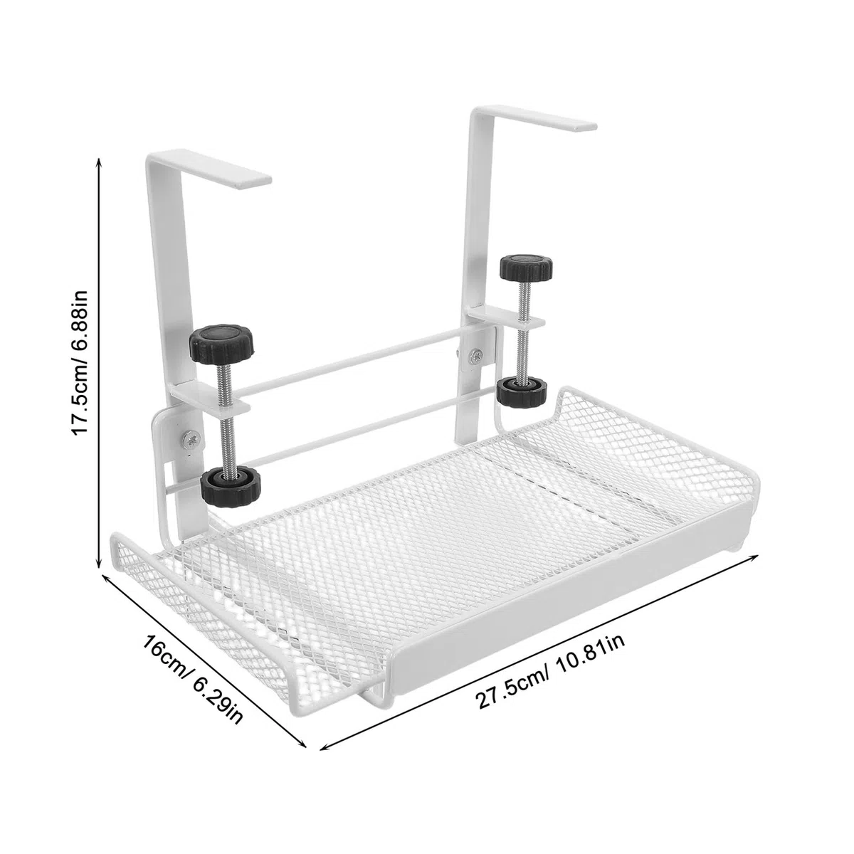 Organizador de Escritorio con Abrazadera Estante Metálico bajo Mesa Ajustable Bandeja para Gestión de Cables Documentos y Suministros de Oficina