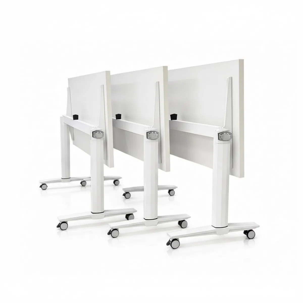 Spacio FlexiMove Mesa Plegable y Volteable de Oficina con Ruedas Escritorio abatible Profesional (Blanco, 140x60cm)
